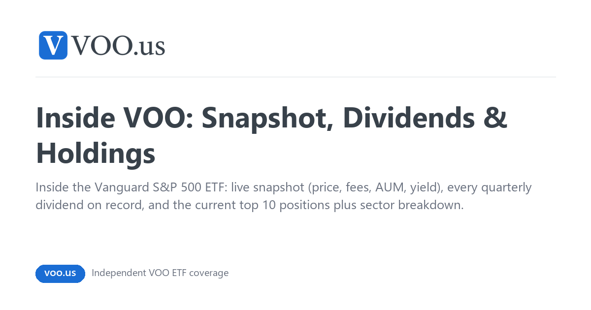 Voo Log In Inside VOO: Snapshot, Dividends & Holdings | VOO.us